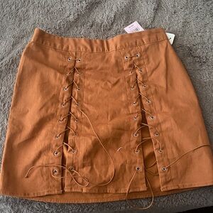 Target Rust Lace-Up Front Mini Skirt